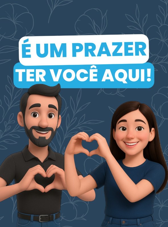 Personagens da Sacaria Thomaz fazendo coração com as mãos: “É um prazer ter você aqui!”